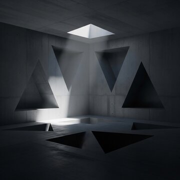 Geometry's Echo: Light and Shadow in a Concrete Labyrinth