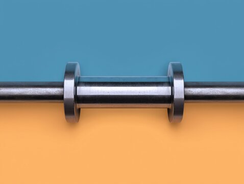 Aerial perspective of a pto shaft showcasing linear symmetry in a sleek industrial design