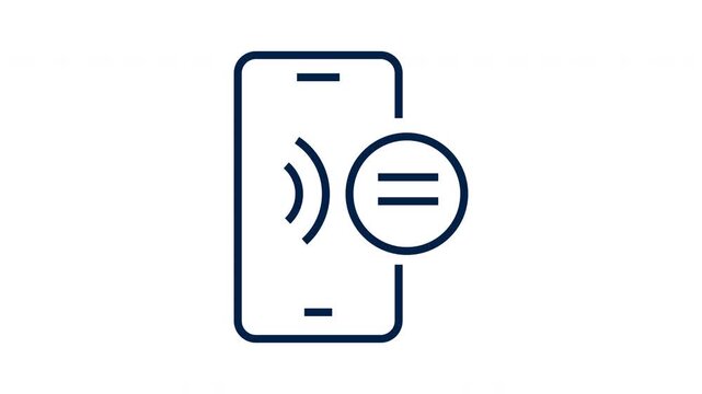 Mobile Contactless Payment and Communication Animated Line Icon