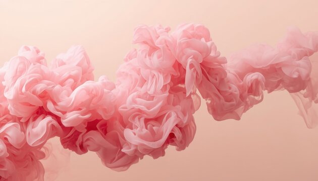 Soft pink smoke swirls flowing gracefully across a minimalist beige backdrop for elegant abstract design