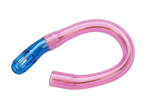 Dental saliva ejector suction tube with blue tip isolated on white background for oral hygiene care, medical dentistry equipment, dental aspirator tool used in professional teeth cleaning procedures