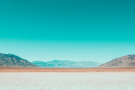 selective focus close up of distant mirage in arid desert environment