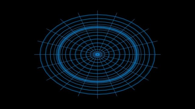 Blue Wireframe Sphere With Grid Lines abstract circle