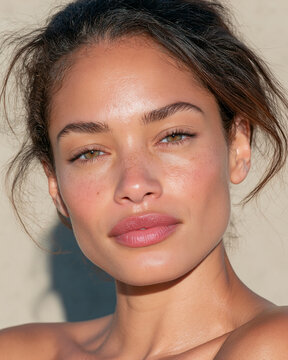 Portrait of a Woman with Freckles in Natural Light