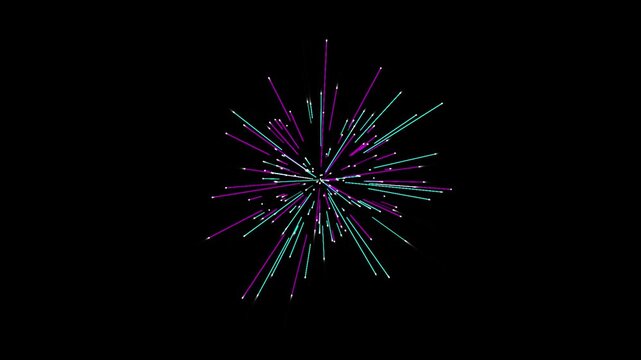 Exploding Starburst of Neon Lines on Black abstract