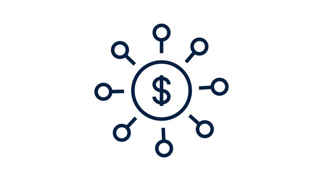 Financial Network Line Icon Animation