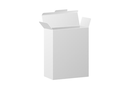 Open White Rectangular Cereal Case Mockup for Retail Branding and Merchandise