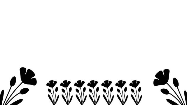 Minimalist Floral Silhouette Lower Border Frame.