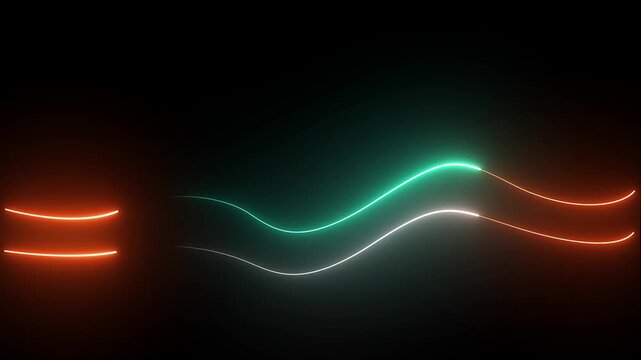 abstract technology background with neon energy flowing. Seamless loop