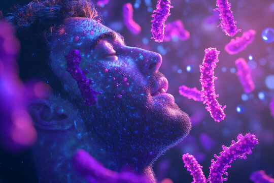 selective focus high-detail bacteria under microscope
