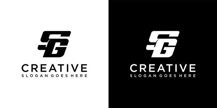 SG or GS initial letter logo design vector.