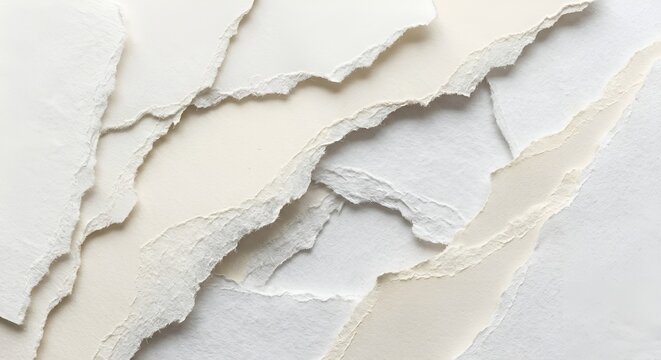 High Resolution White Paper Grain texture, Kraft Paper, Crumpled Paper, Torn Paper, Handmade Paper