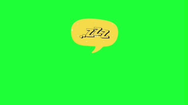  Zzz speech bubble animation sleep sound green rest