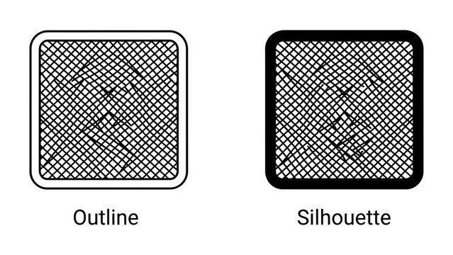 Outline and Silhouette Comparison: A visual comparison highlighting the difference between an outline and silhouette, likely for graphic design or technical illustration purposes.