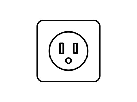 Electrical wall outlet line icon vector