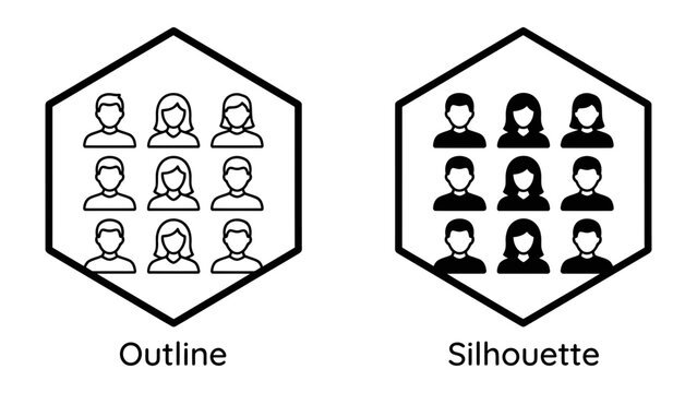 Outline and Silhouette of People