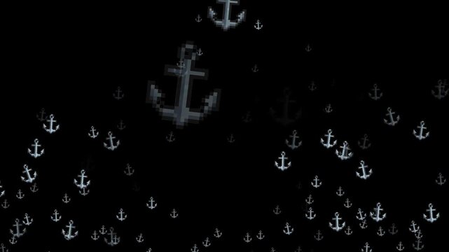 pixel art anchor, 8-bit nautical anchor, 16-bit marine icon, retro ship anchor, boat equipment, iron anchor, heavy metal, maritime, navy, harbor, port, ocean theme, sea voyage, pirate asset, sailing, 