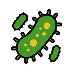 Fototapeta premium Simple flat vector illustration of green bacteria cells isolated on white background.
