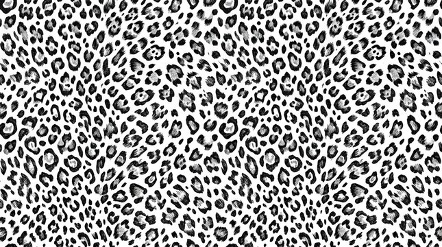 seamless black and white leopard print background pattern vector illustration with animal fur spots texture for fashion design fabric and textile decoration