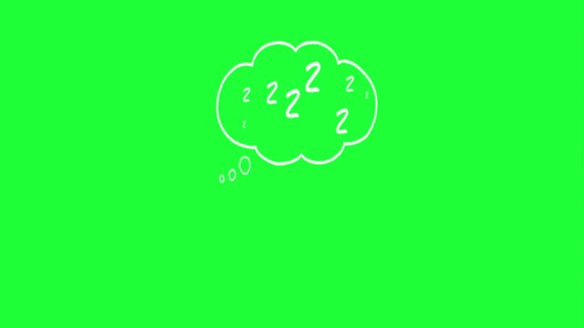 Sleep thought bubble animation green screen rest 