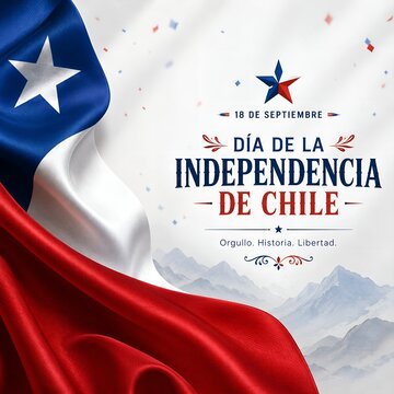 Chile independence day flag graphic design