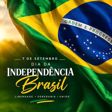 Brazil independence day flag design with text