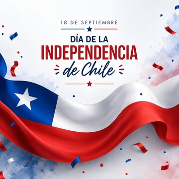 Chile independence day celebration design with flag