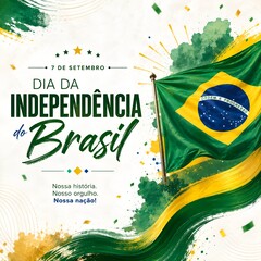 Naklejka premium Brazil independence day celebration design