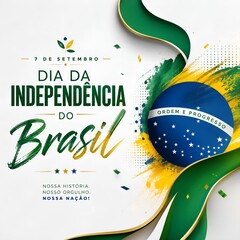 Obraz premium Brazil independence day festive design with flag