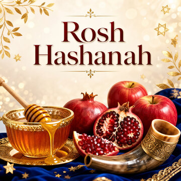 Rosh hashanah traditional honey and pomegranate spread
