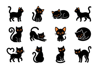 A delightful collection of halloween pumpkin faces and buckets perfect for spooky season designs © MdMohiuddin
