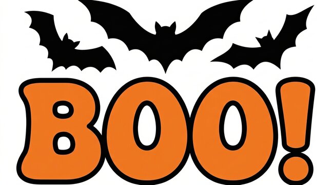 Bold orange halloween number 808 with black bat silhouettes and spooky font style