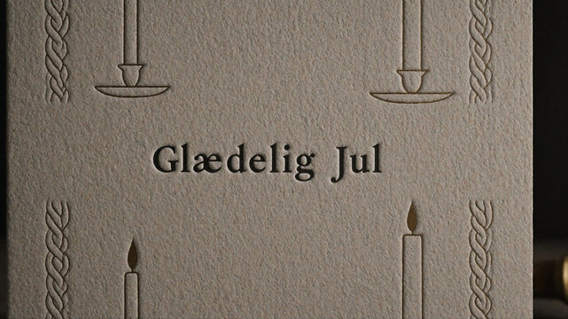 Gl&aelig;delig Jul - Danish Christmas Card with Candles