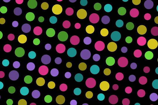 Colorful dotted pattern on black background for design