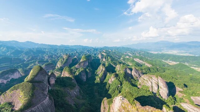 Summer afternoon scenery in Bajiaozhai, Ziyuan, Guilin, Guangxi
