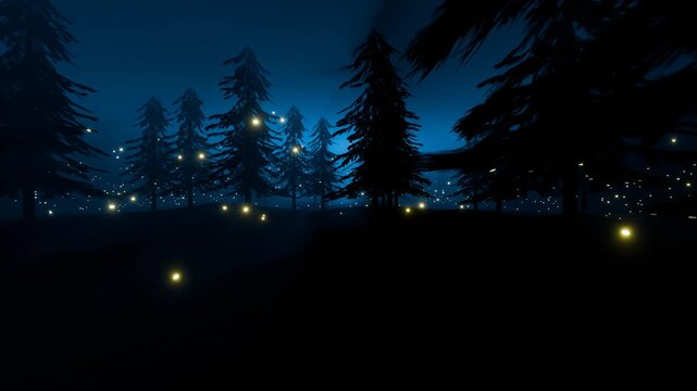 Enchanted Forest Fireflies Night Loop Visual