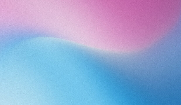 Pastel Sky Blue, Soft Aqua, Rose Pink, and Cotton Candy Violet Abstract Gradient Background Featuring Heavy Grainy Noise Texture with Gentle Wavy Transition