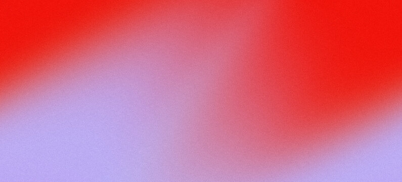 Vibrant Crimson Red, Coral Pink, and Soft Periwinkle Lavender Abstract Gradient Background Featuring Heavy Grainy Noise Texture with Smooth Color Wave Transition