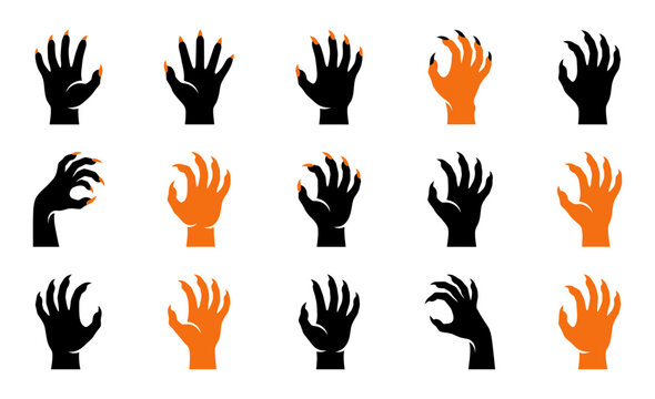 A spooky collection of halloween hand vectors for frightening designs and eerie seasonal artwork