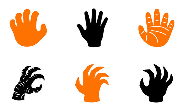 A spooky collection of halloween hand and claw vectors for festive and creepy designs