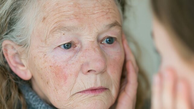 Old, senior woman imagines as if she is younger. You in the past