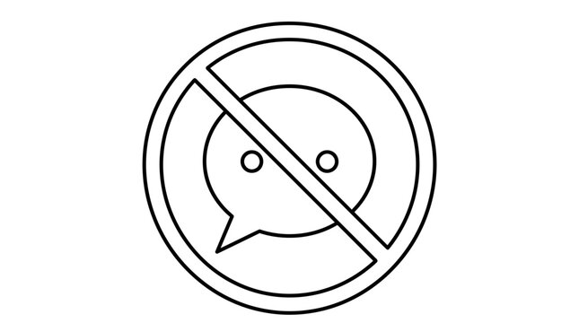 No messaging app icon for restricted communication zones.