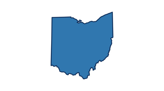 Minimalist Ohio State Map Outline Vector Illustration