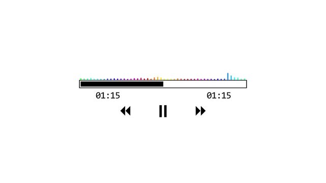 Dynamic audio waveform animation with smooth playhead scrubbing sound visualization loop for media projects