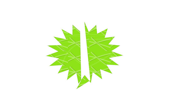 Geometric spiky leaf plant icon filled flat design neon green