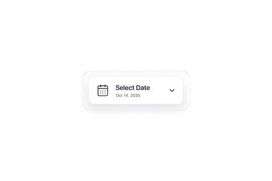 Select Date Calendar Dropdown UI Button Component Design