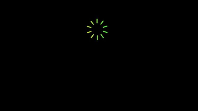Vibrant neon spirograph animation rotating glowing geometric starburst on black background, abstract motion loop