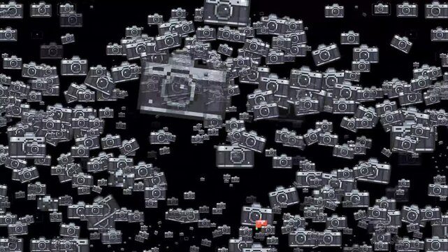 pixel art camera, 8-bit photo camera, 16-bit retro camera, vintage camera, snapshot, photography, lens, shutter, flash, photographer tool, gadget, media icon, UI element, inventory item, rpg sprite, a