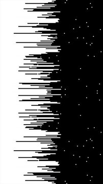 Displacement Transitions - Graphic elements dissolve and reform through pixel scattering and re-grouping, simulating a data glitch or transmission error.