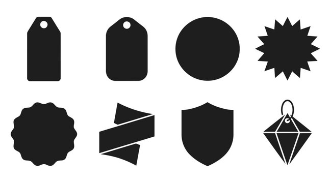 A collection of various black sale tags and promotional labels perfect for advertising special discount offers during the annual black friday event